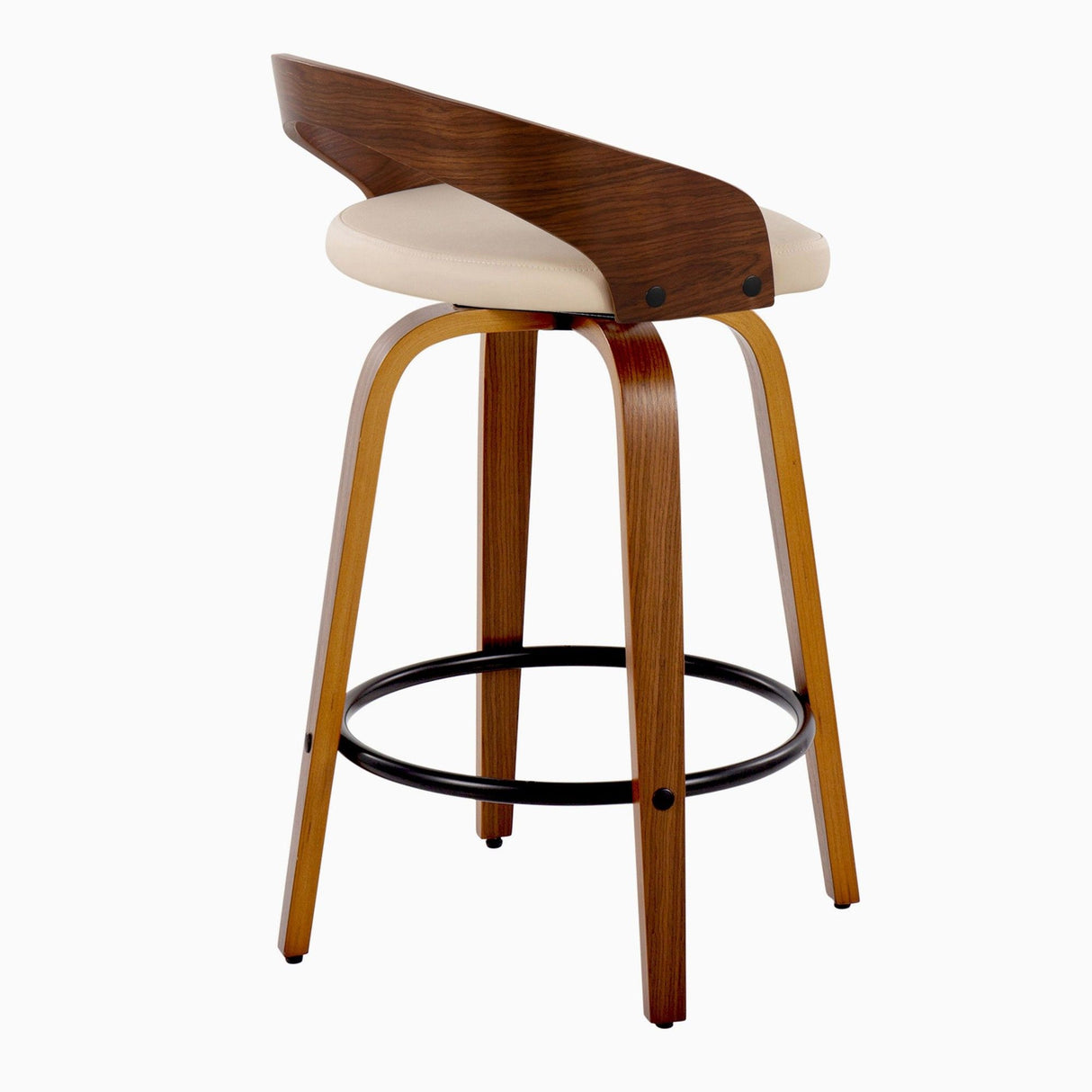 Grotto - 26" Fixed-Height Counter Stool (Set of 2) - Beige And Walnut