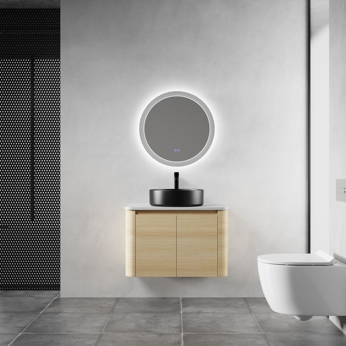 Mounted Bathroom Vanity With Art Sink & 2 Soft Close Doors