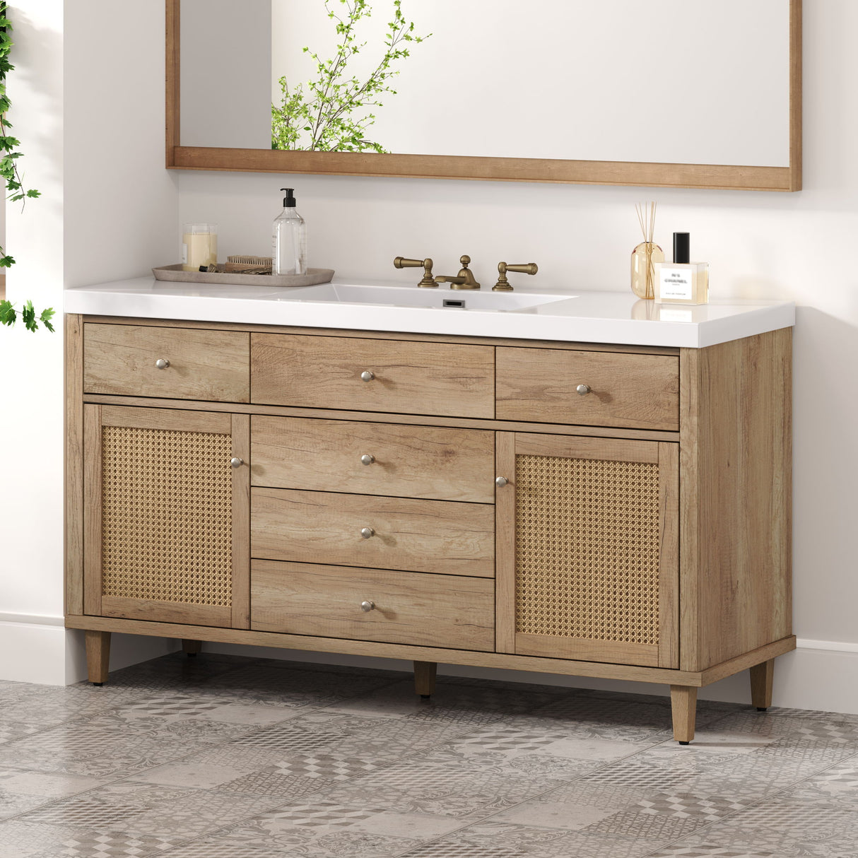Modern Bathroom Vanity With Sink, Soft Close Drawers