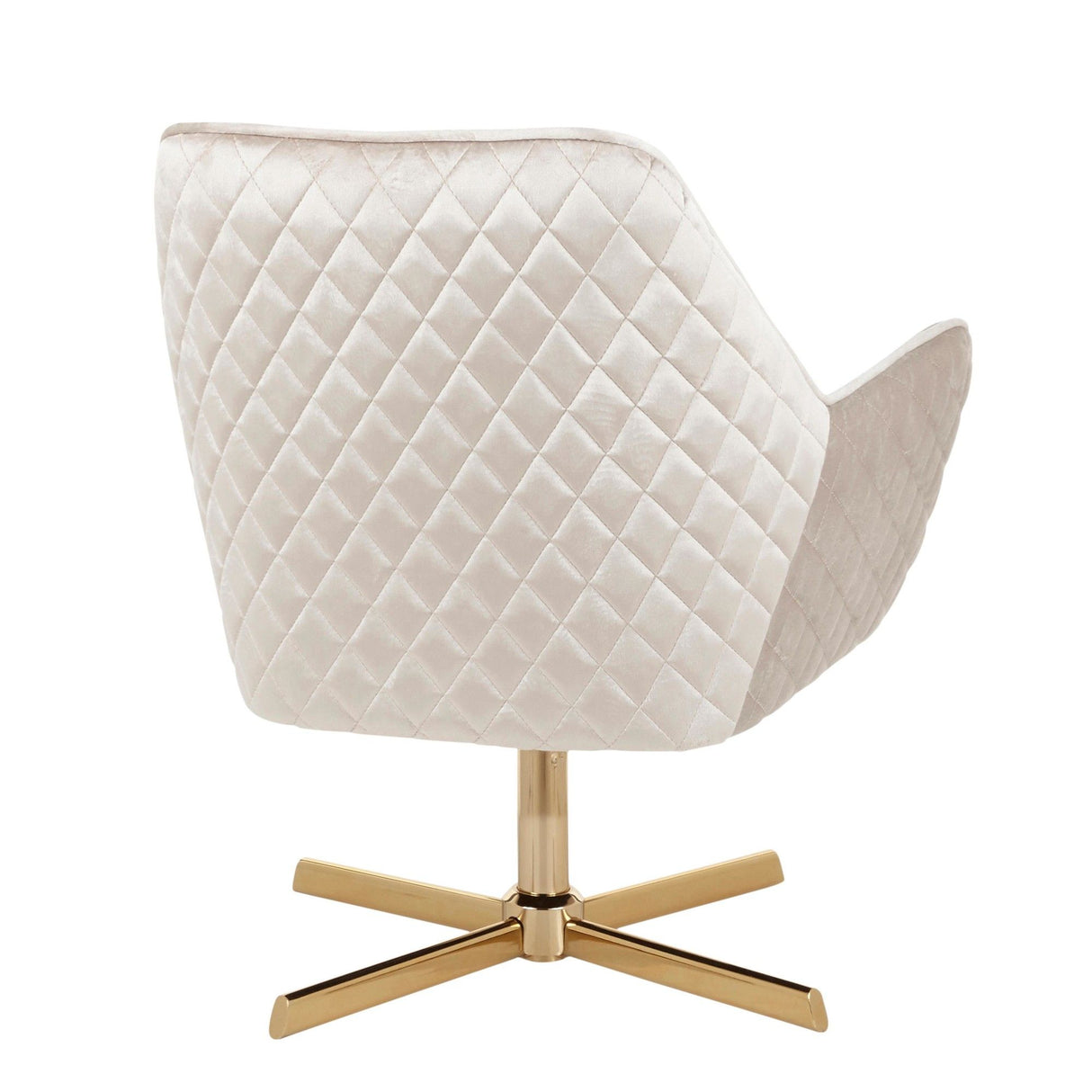Diana - Contemporary Lounge Chair - Gold Metal And Cream Velvet