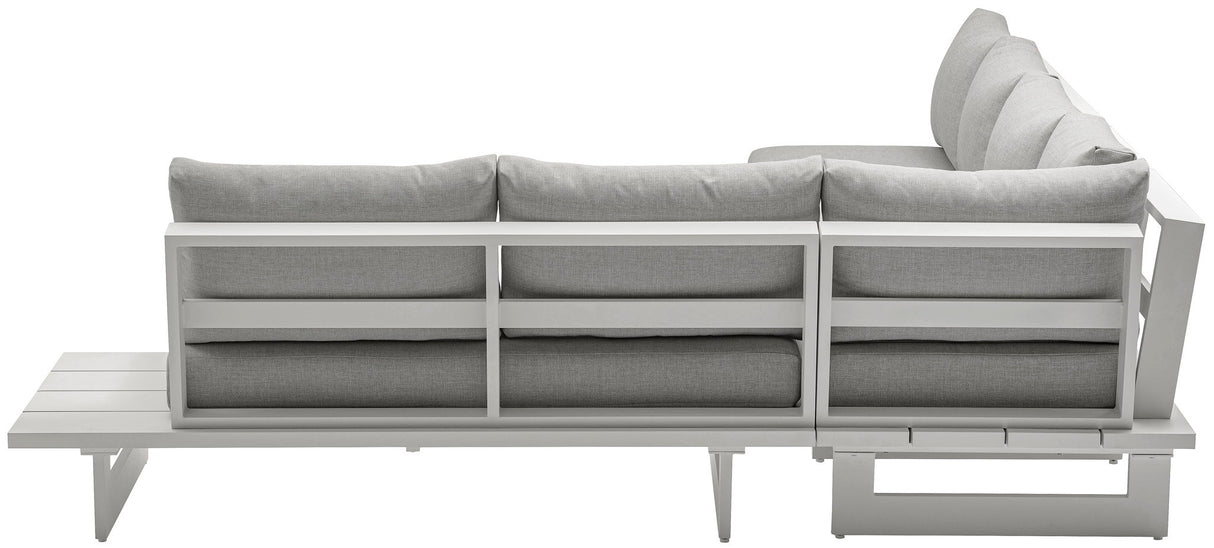 Maldives - 4 Piece Water Resistant Outdoor Patio Modular Sectional With White Base