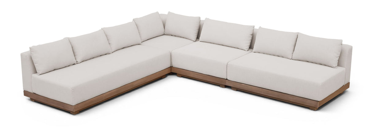 Solace - Olefin Performance Fabric 4 Piece Outdoor Patio Modular Sectional