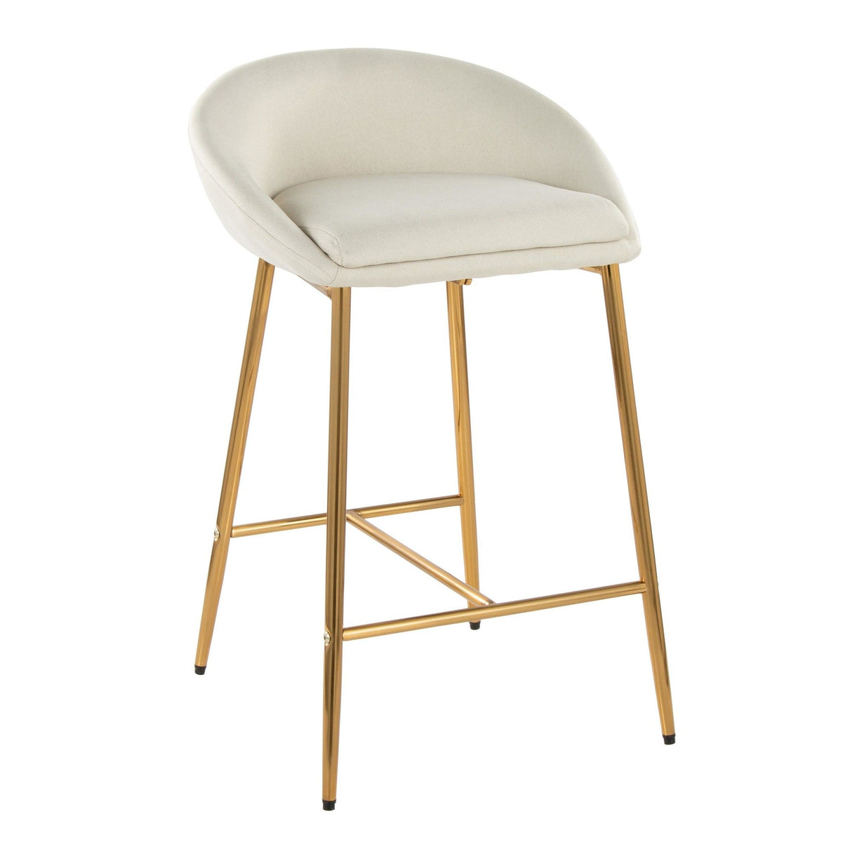 Matisse - Glam 26" Counter Stool (Set of 2) - Gold Frame And Cream Fabric
