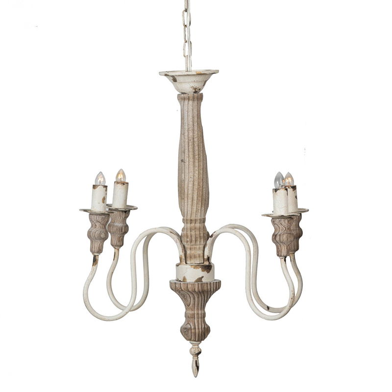 4 Light Chandelier, Hanging Light Fixture With Adjustable Chain For Kitchen, Bulb Not Included - Cream White