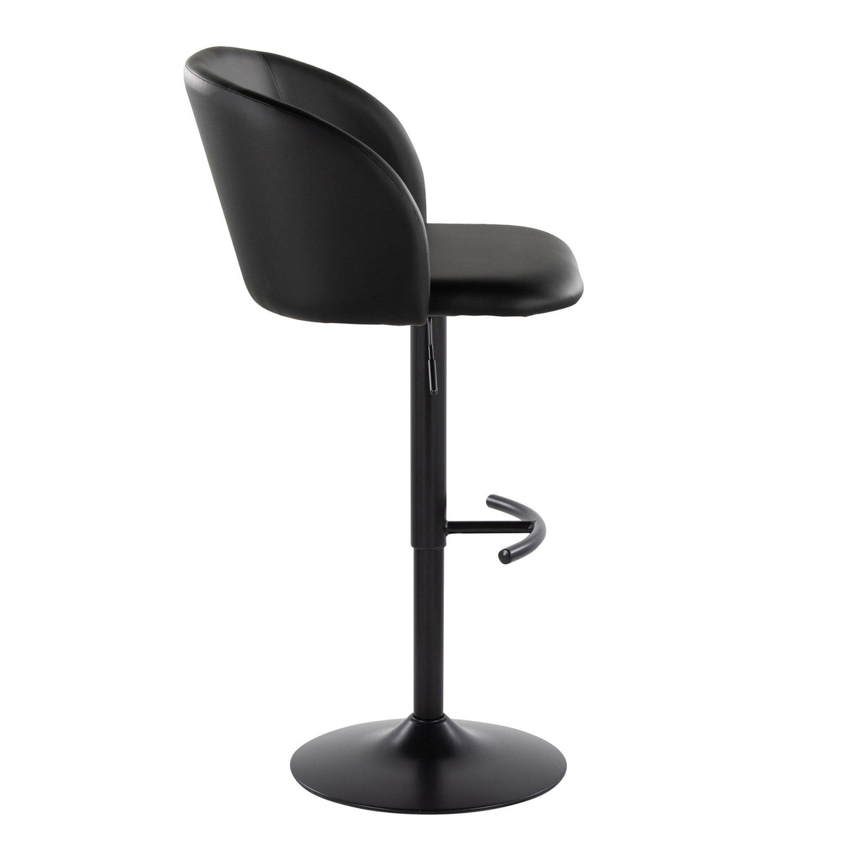 Fran - Adjustable Barstool (Set of 2) - Black Faux Leather
