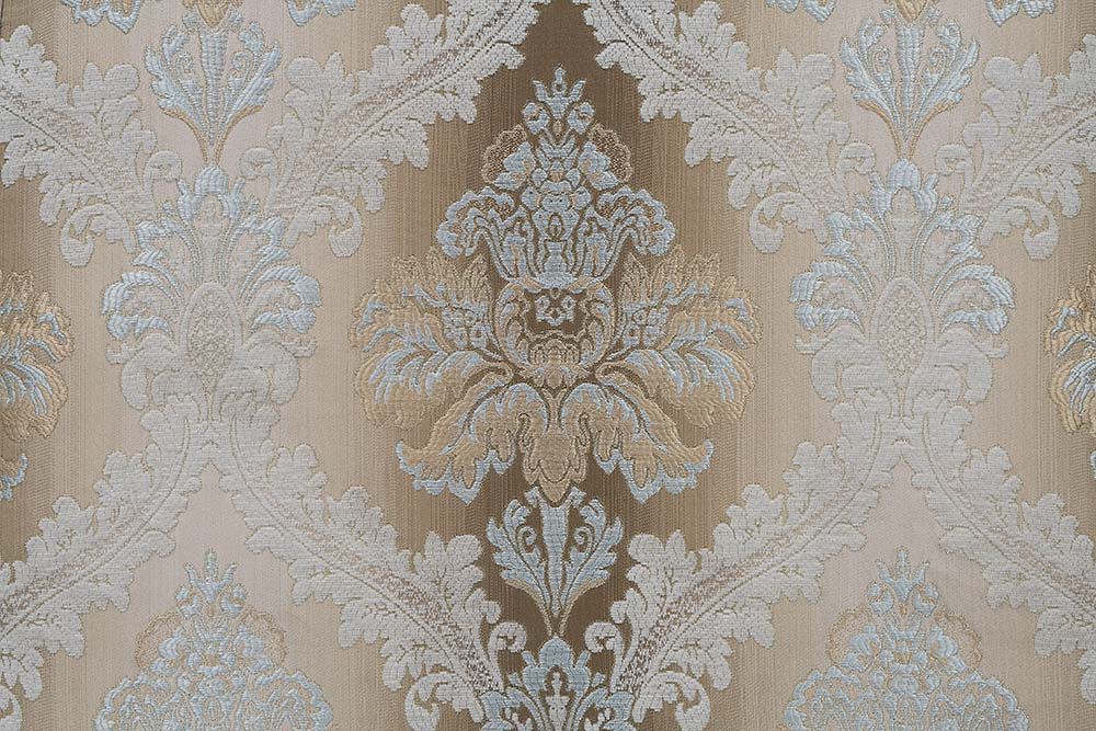 Sorina - Loveseat With 5 Pillows - Velvet, Fabric & Antique Gold