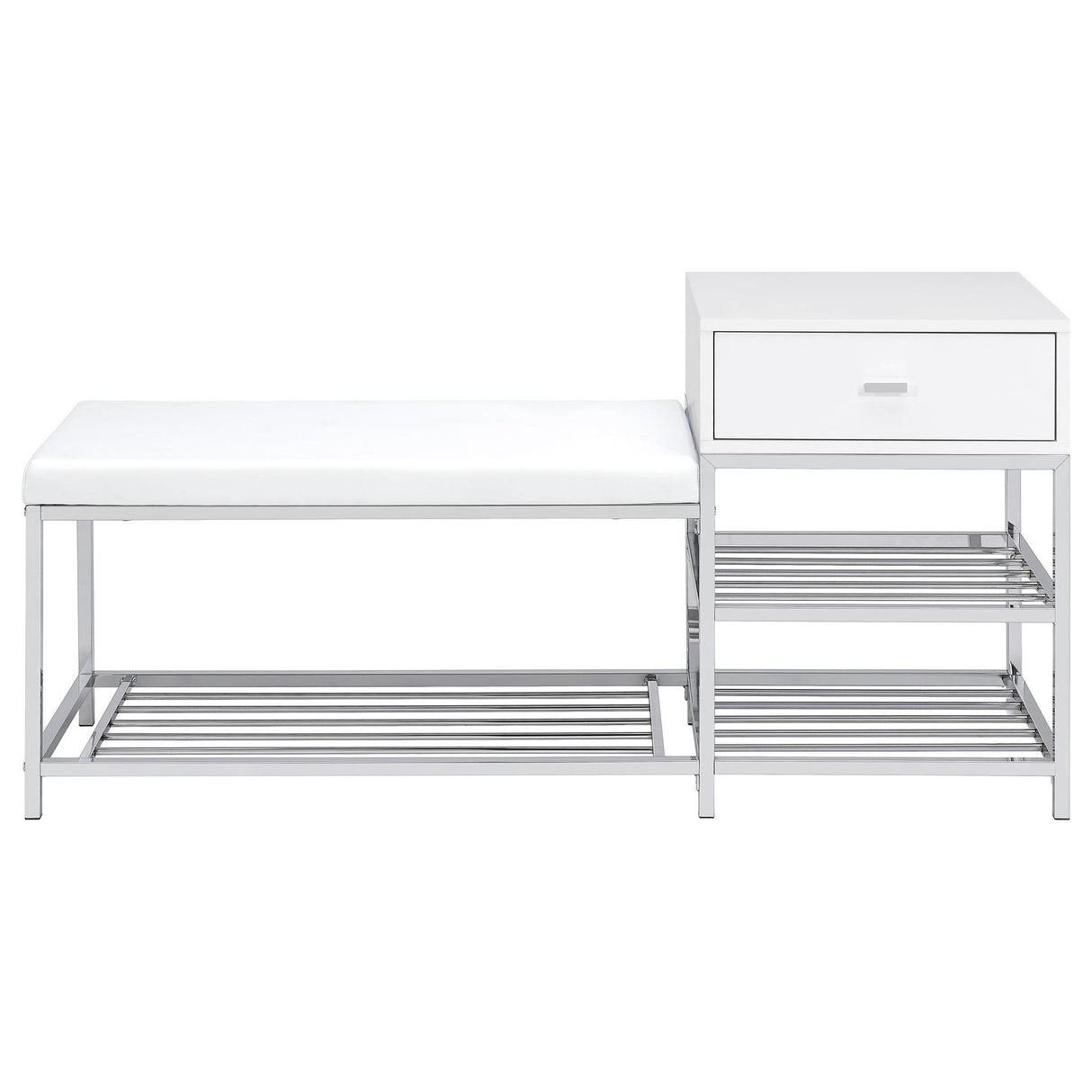 Yesler - 1 Drawer Storage Bench - Glossy White
