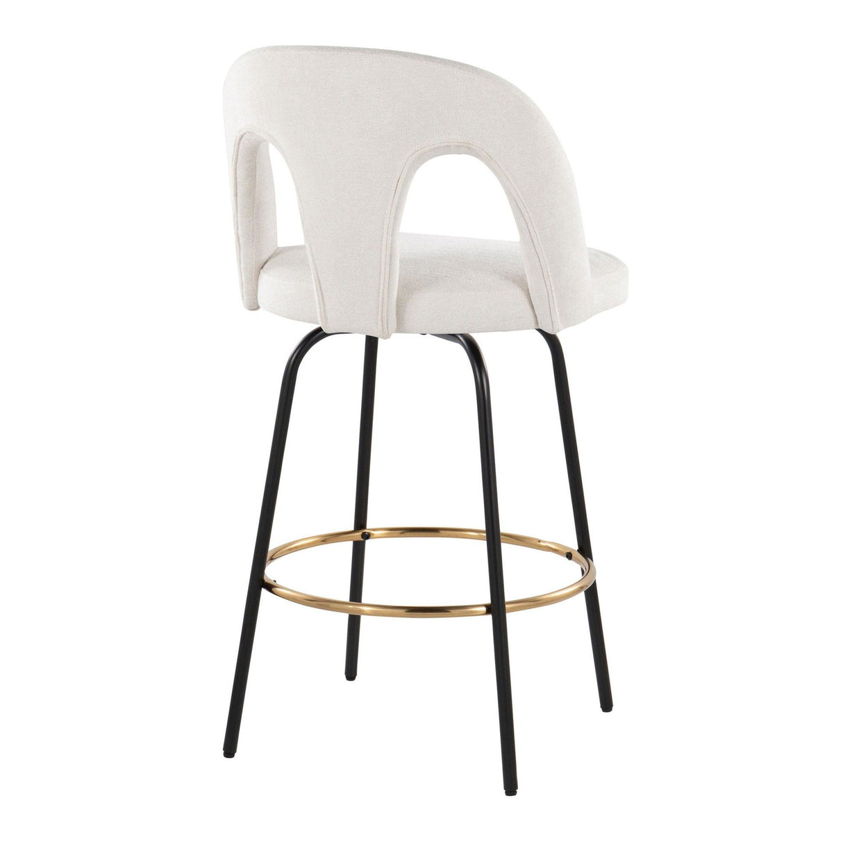 Ava - Upholstered Fixed-Height Barstool (Set of 2) - Black Base