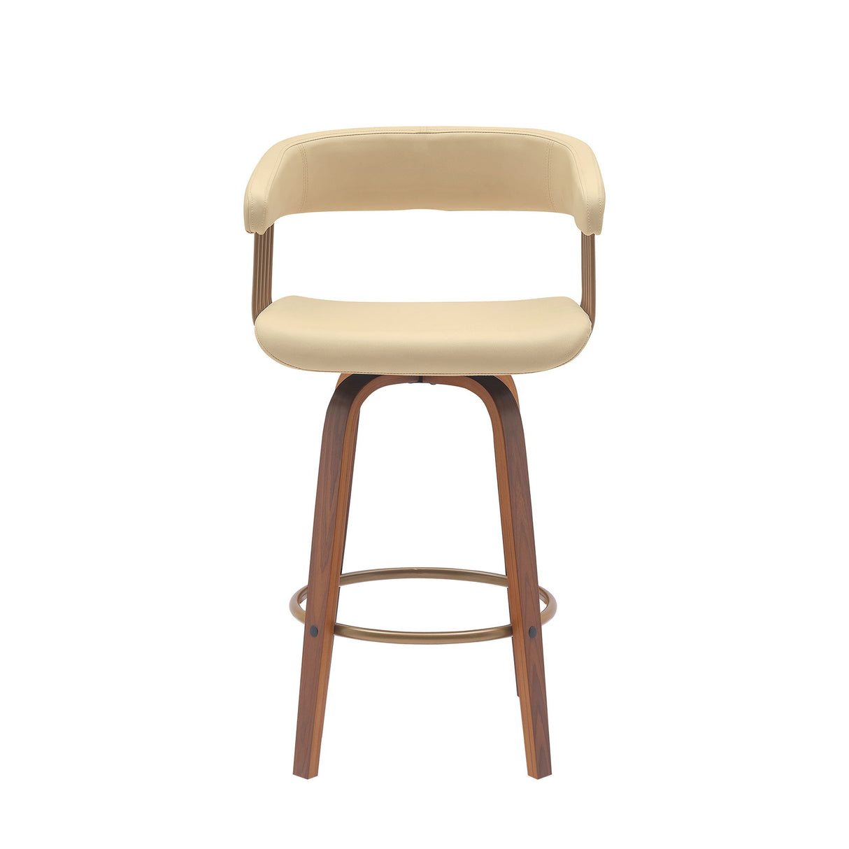 Topanga - Swivel Walnut Wood Stool
