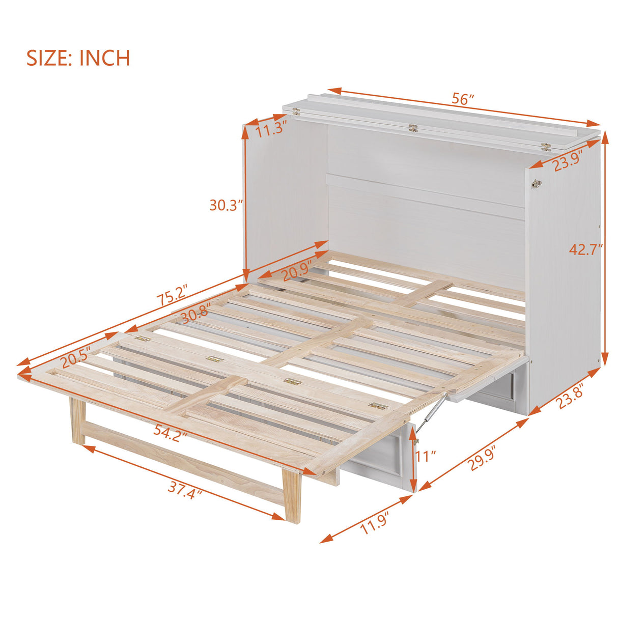 Murphy Bed With Large Drawers And Stylish Design