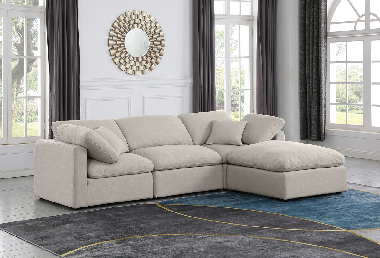 Indulge - Linen 4 Piece Modular Sectional With Chaise