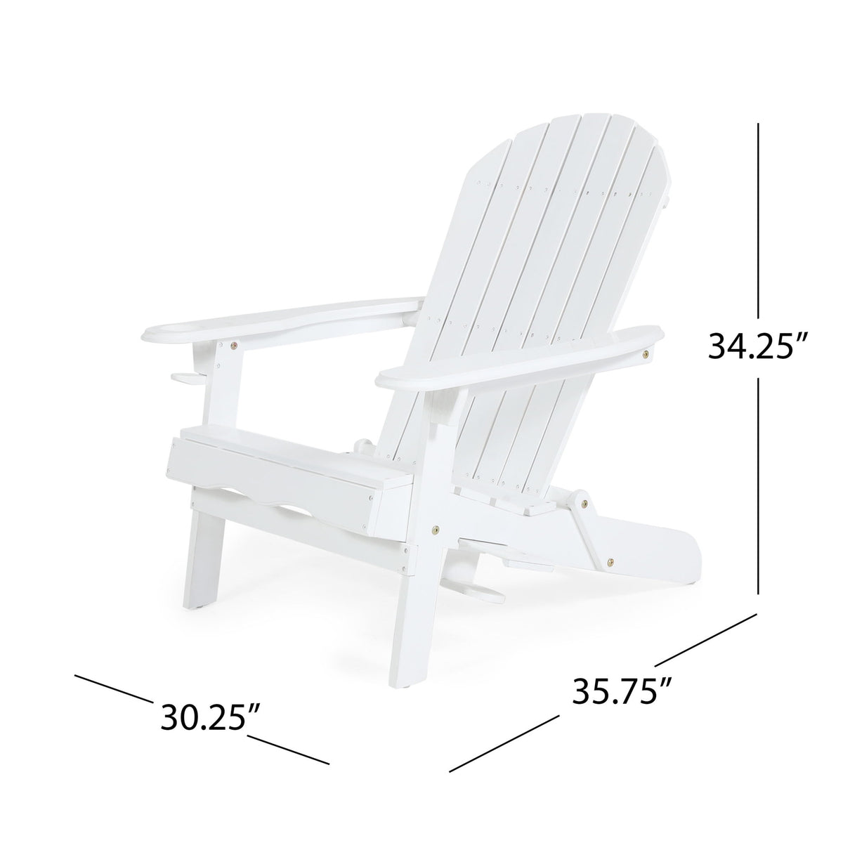 Zenithia - Outdoor Foldable Adirondack Chair With 2 Cup Holders