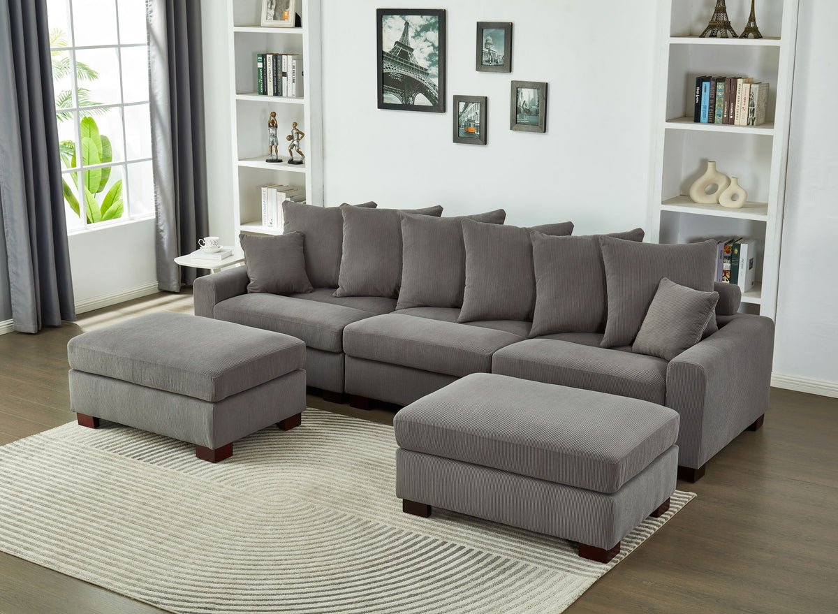 5 Seater Oversized Convertible L & U Shaped Couch