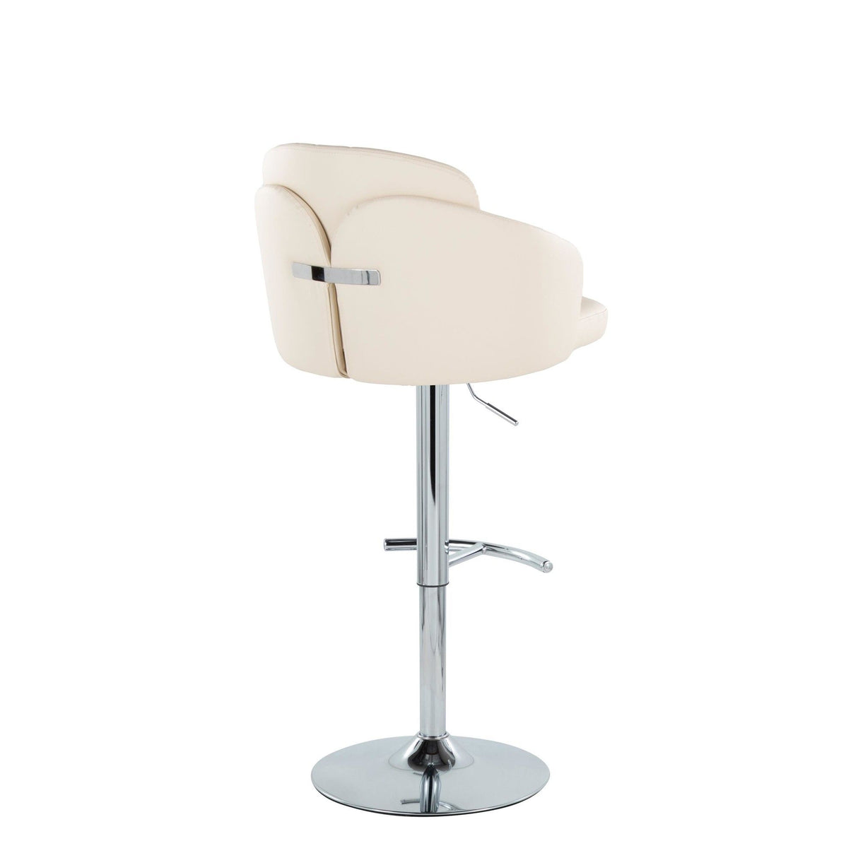 Dahlia - Contemporary Adjustable Barstool (Set of 2) - Chrome Metal Frame