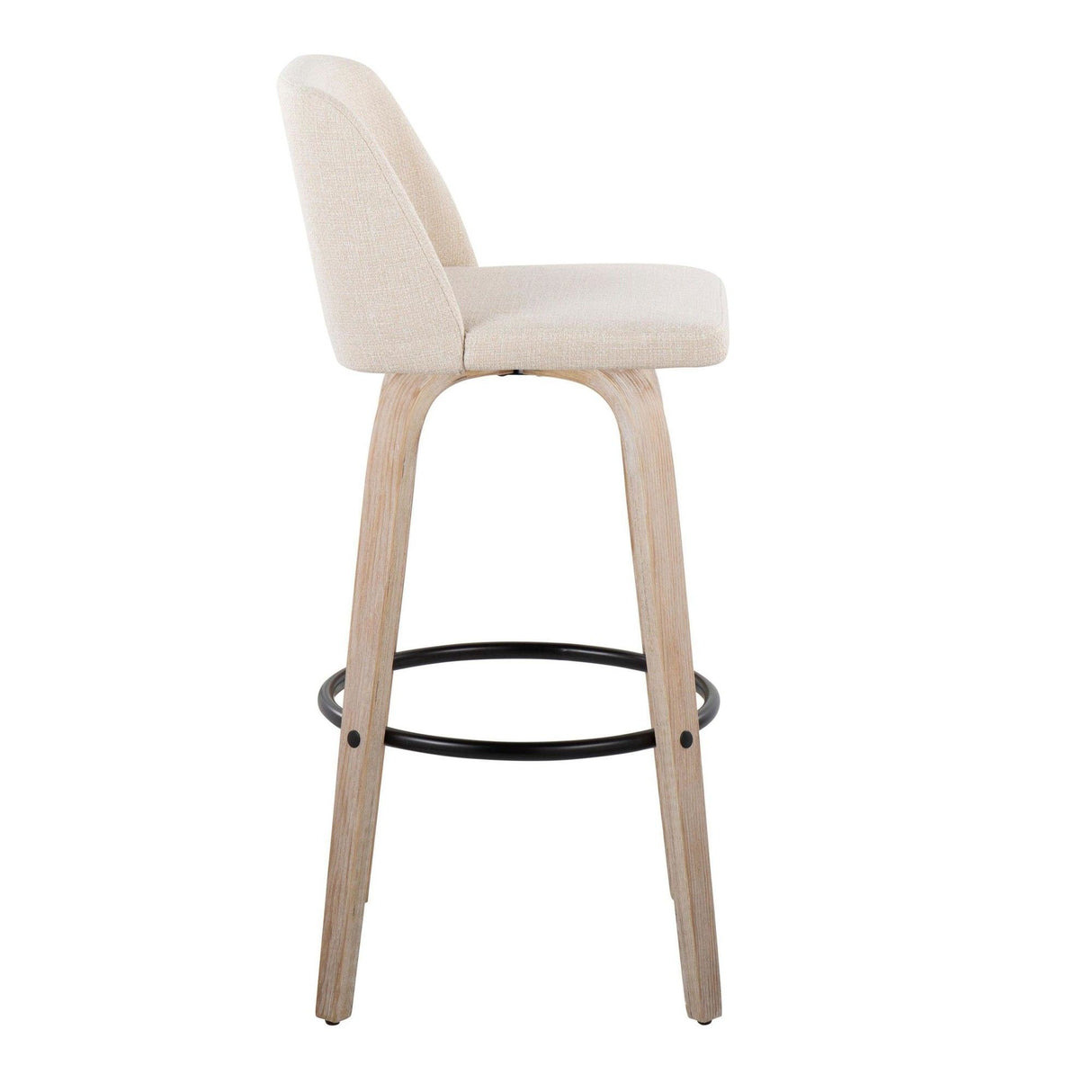 Toriano - 30" Fixed-Height Barstool (Set of 2) - Beige And Cream Noise