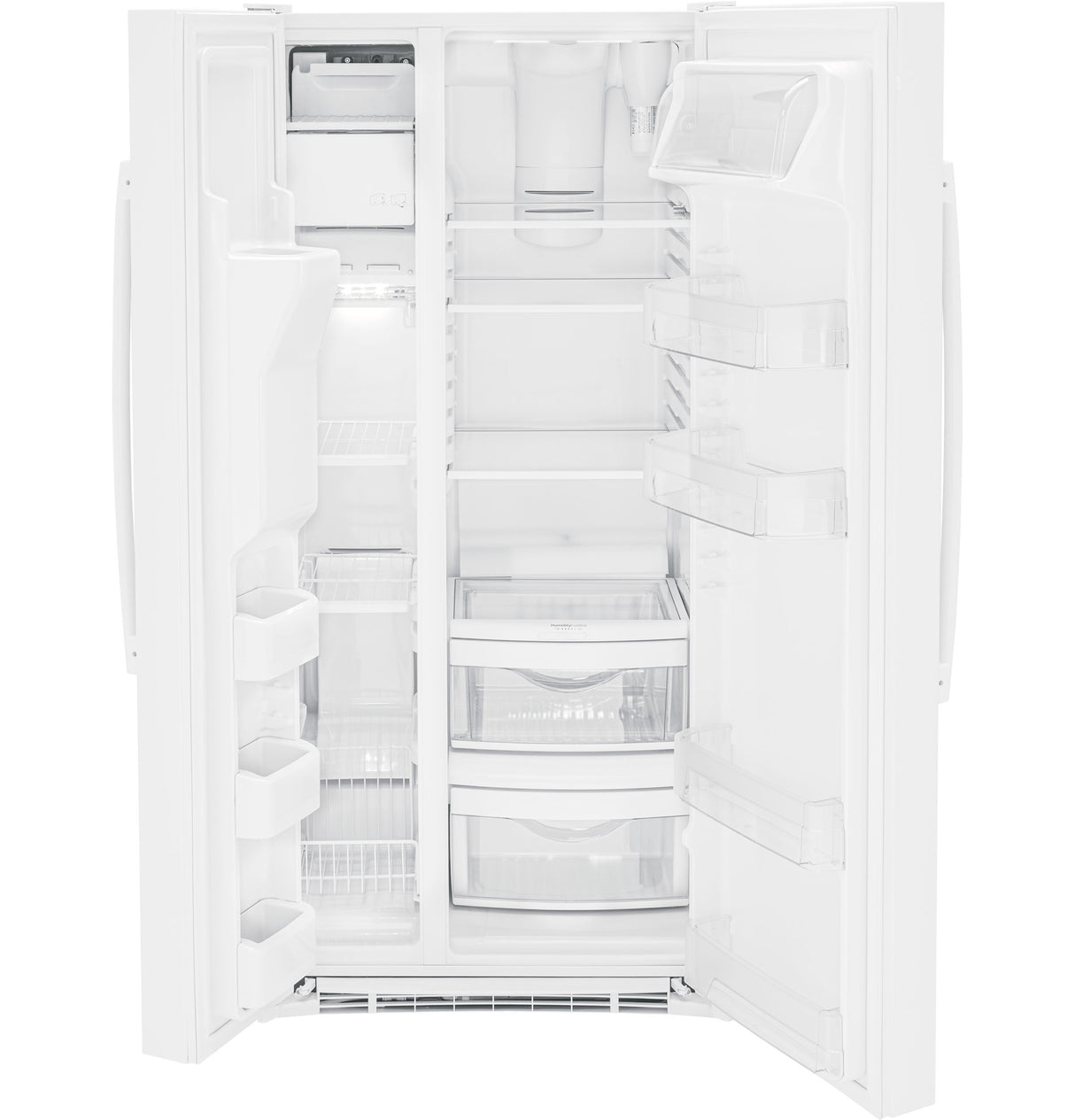 GE GSE23GGPWW - 33 in. 23.0 cu. ft. Energy Star Side-by-Side Refrigerator with External Ice & Water Dispenser - White