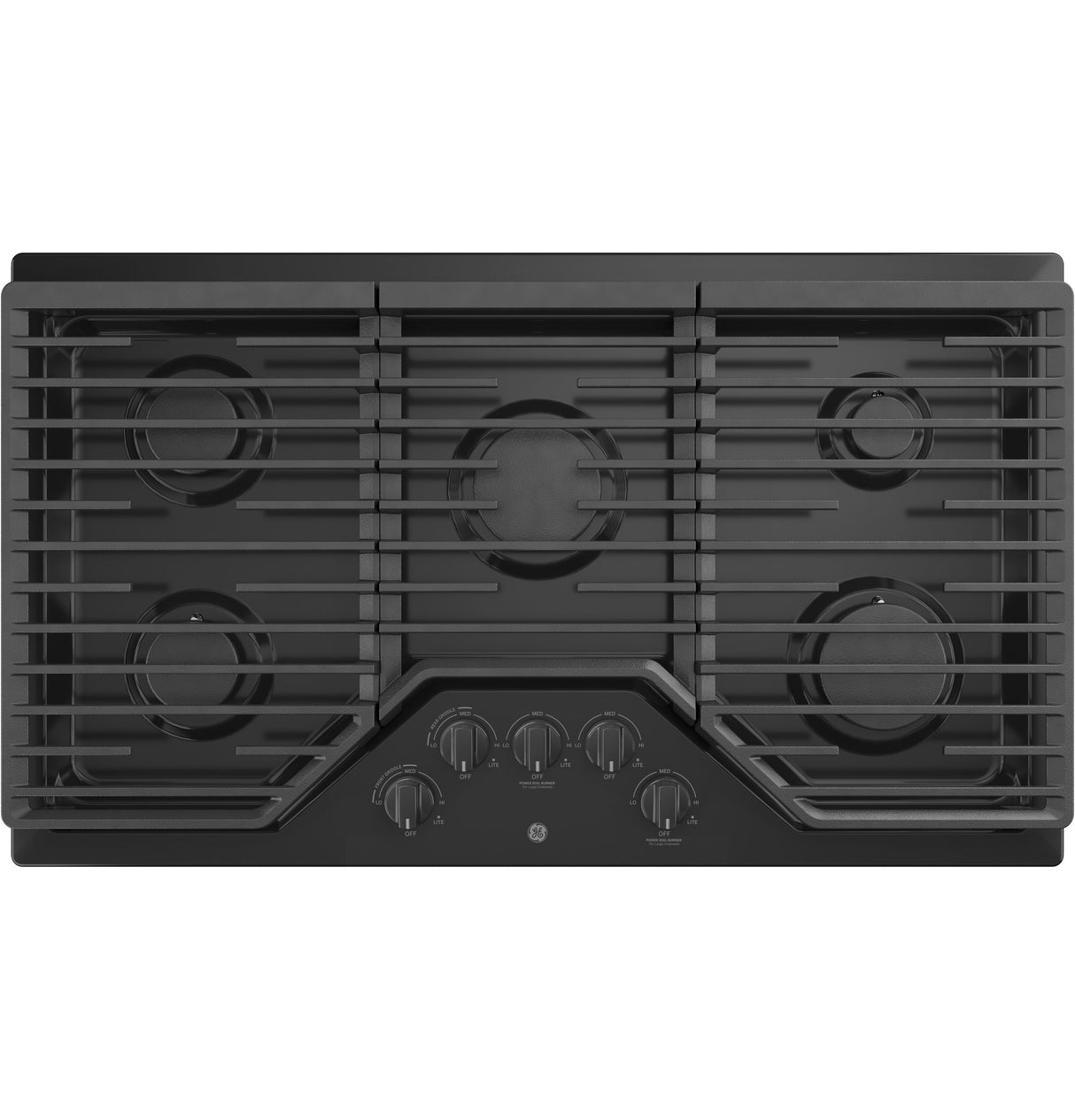 GE JGP5036DLBB - 36 in. 5-Burner Natural Gas Cooktop with Simmer Burner & Power Burner - Black