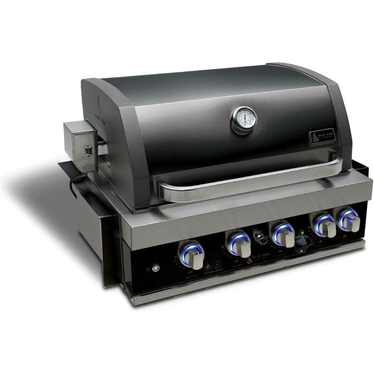 Mont Alpi Artwood Series 6.5 Ft Propane Outdoor Kitchen Island w/ 4-Burner Grill - MA400-AWBSS