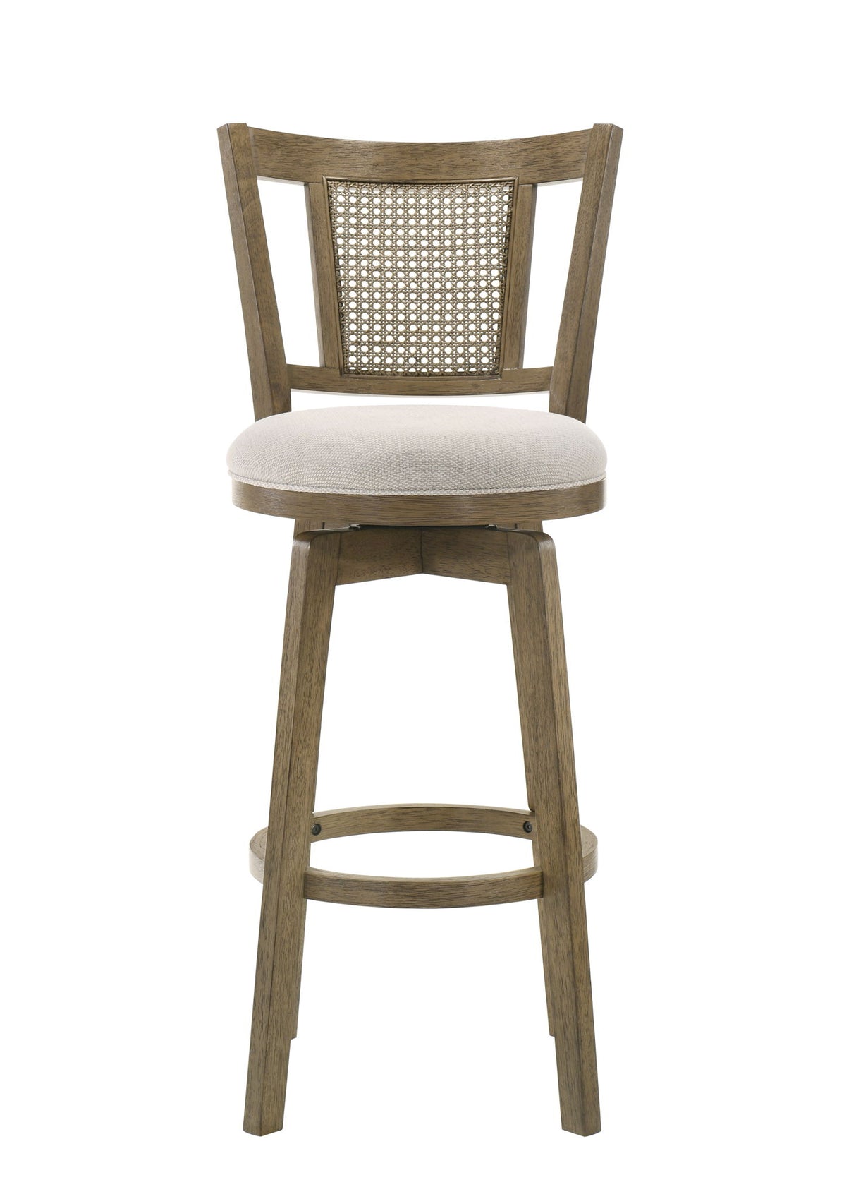 Isla - 30" Putty Brown Bar Height Rubberwood Swivel Barstool