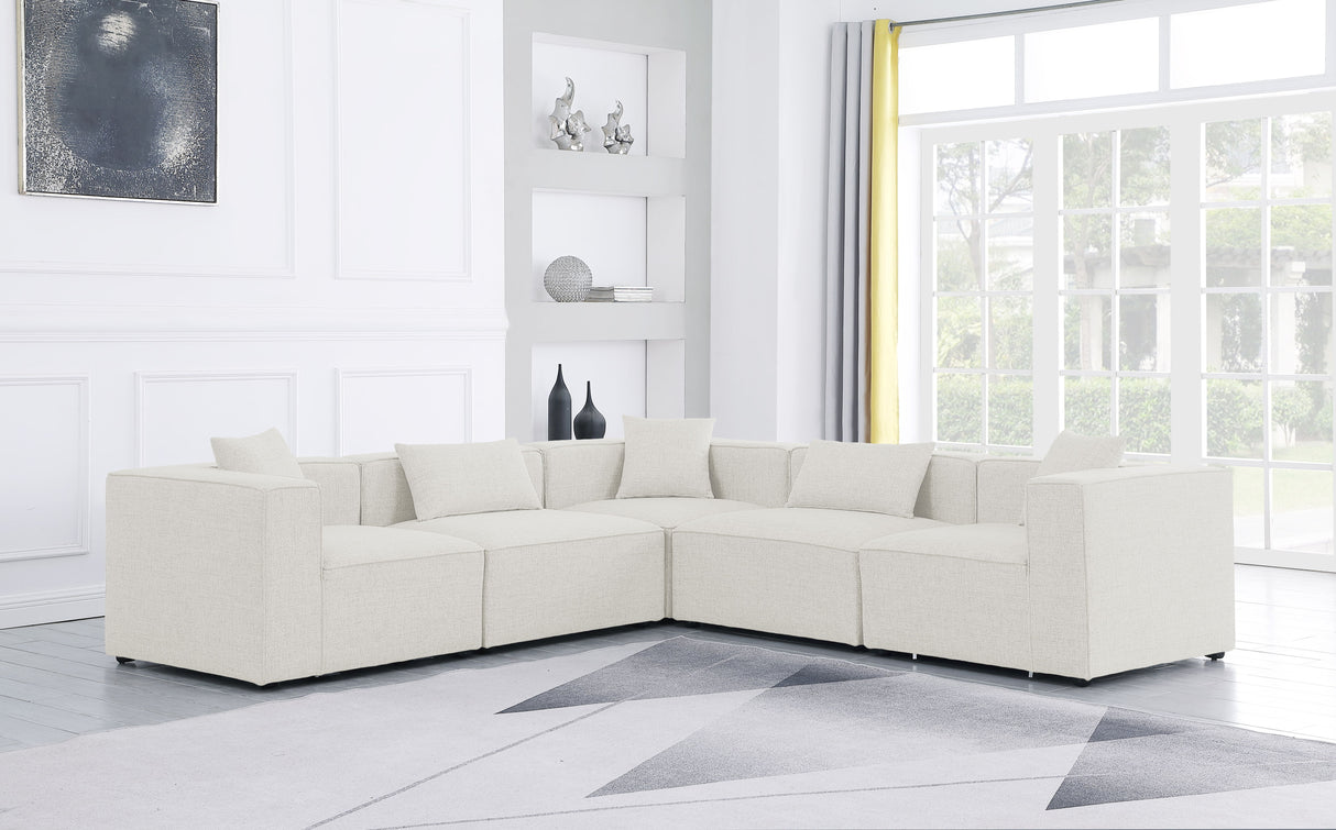 Cube - Linen 5 Piece Modular Corner Sectional