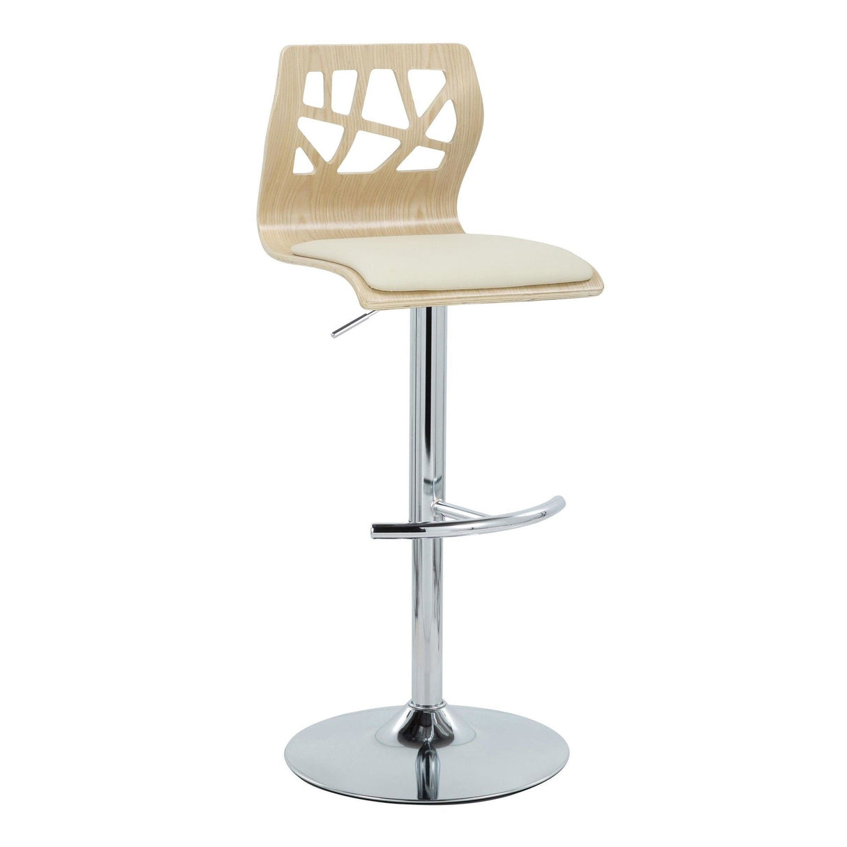 Folia - Adjustable Barstool (Set of 2) - Natural Wood