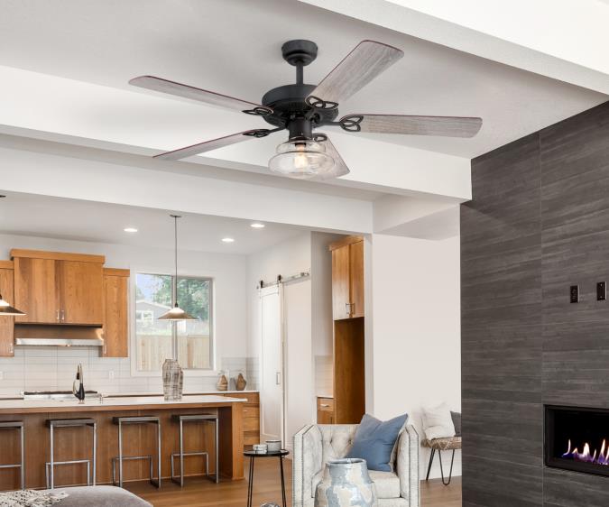 Westinghouse 7304800 Scholar 52-inch Indoor Ceiling Fan with Dimmable LED Light Fixture