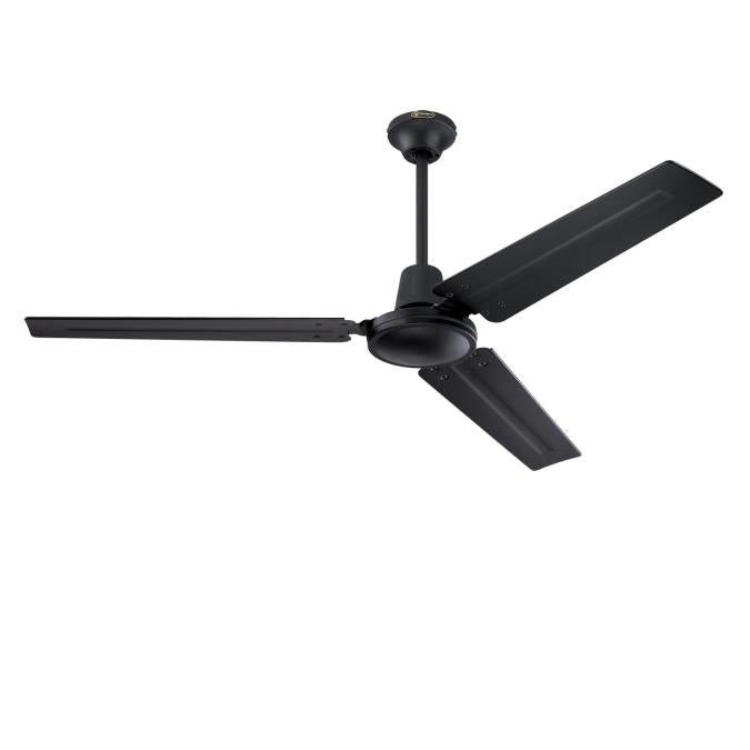 Westinghouse 73135LE Jax Industrial-Style 56-Inch Three-Blade Indoor Ceiling Fan, Matte Black Finish, Wall Control Included