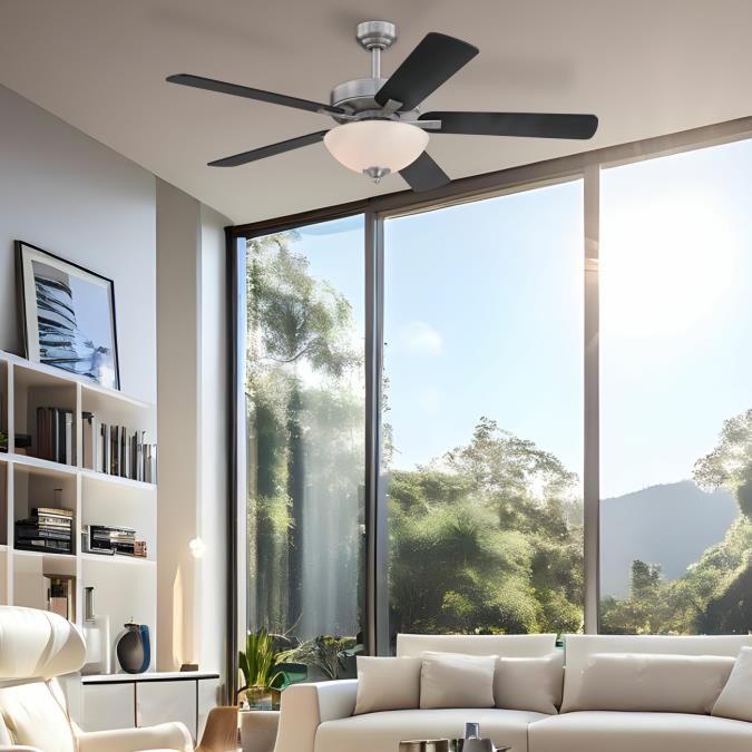 Westinghouse 73136LE Albert 52-Inch Indoor Ceiling Fan with LED Light Fixture, Brushed Nickel Finish