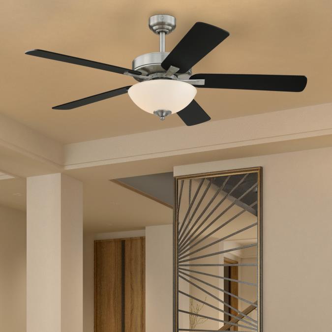 Westinghouse 73136LE Albert 52-Inch Indoor Ceiling Fan with LED Light Fixture, Brushed Nickel Finish