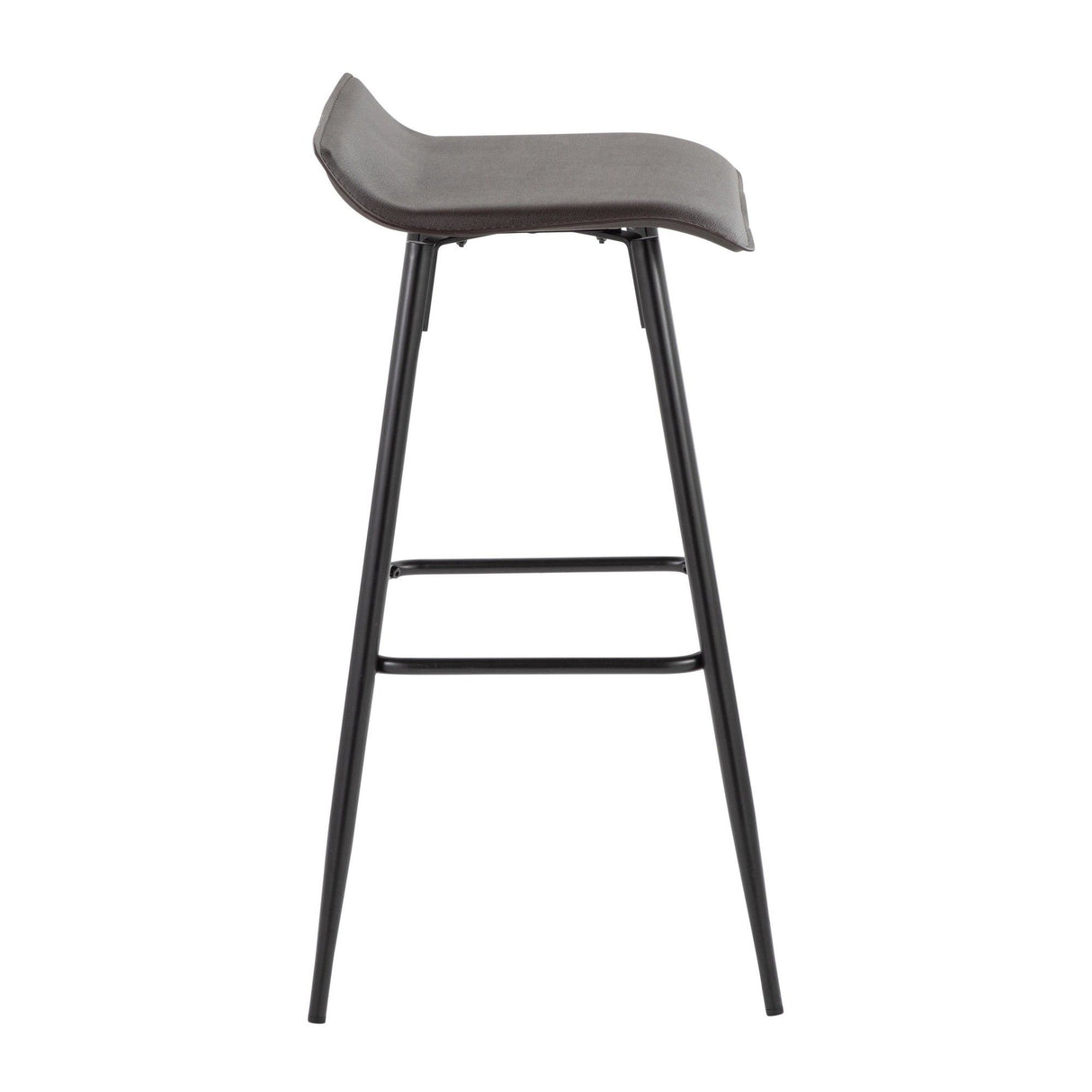 Ale - Contemporary Fixed-Height Barstool (Set of 2) - Black Steel Frame