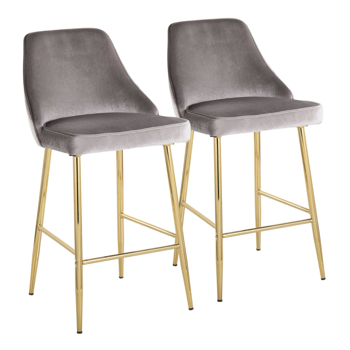Marcel - Counter Stool With Gold Metal Frame (Set of 2)
