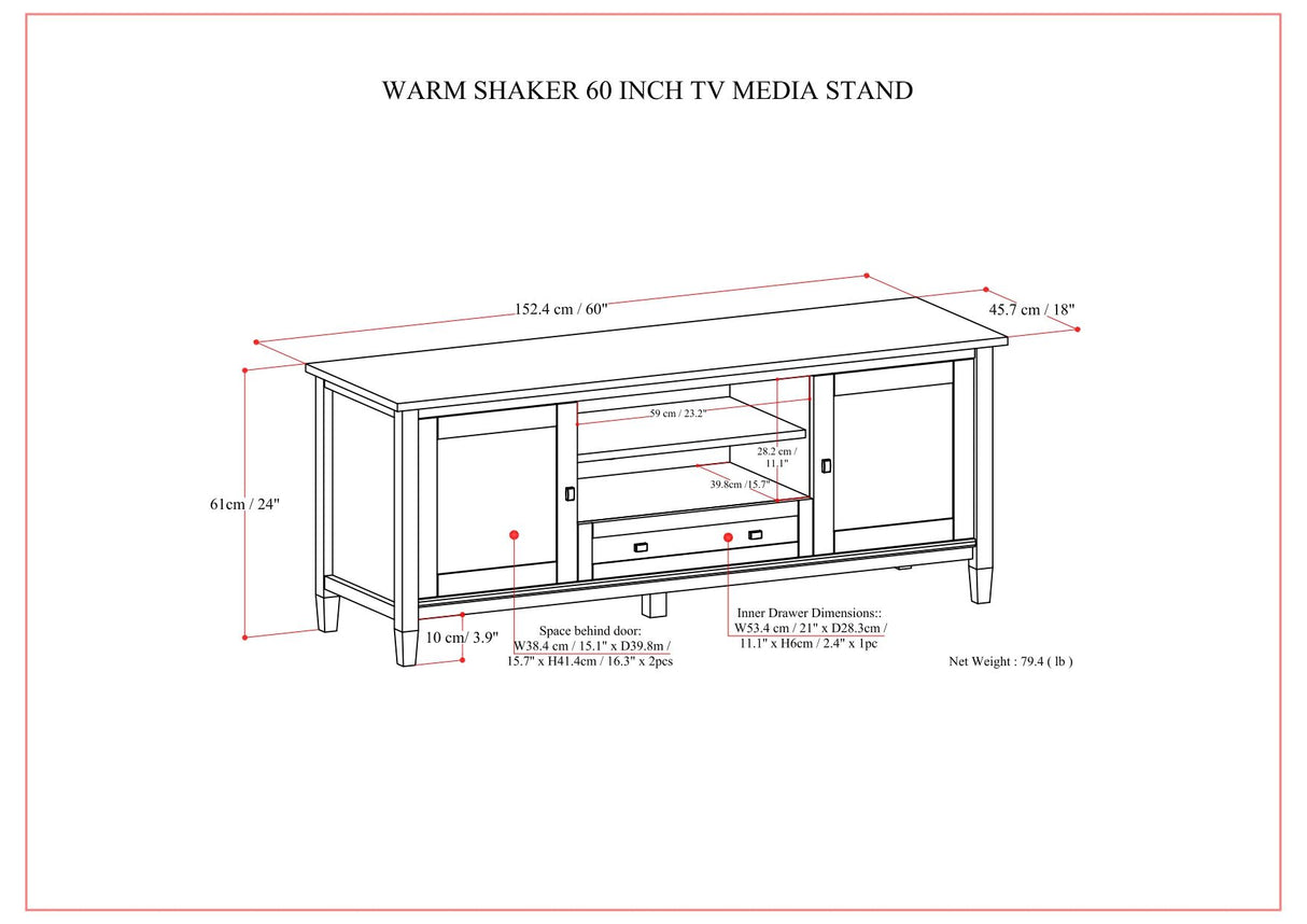 Warm Shaker - TV Media Stand - Brown