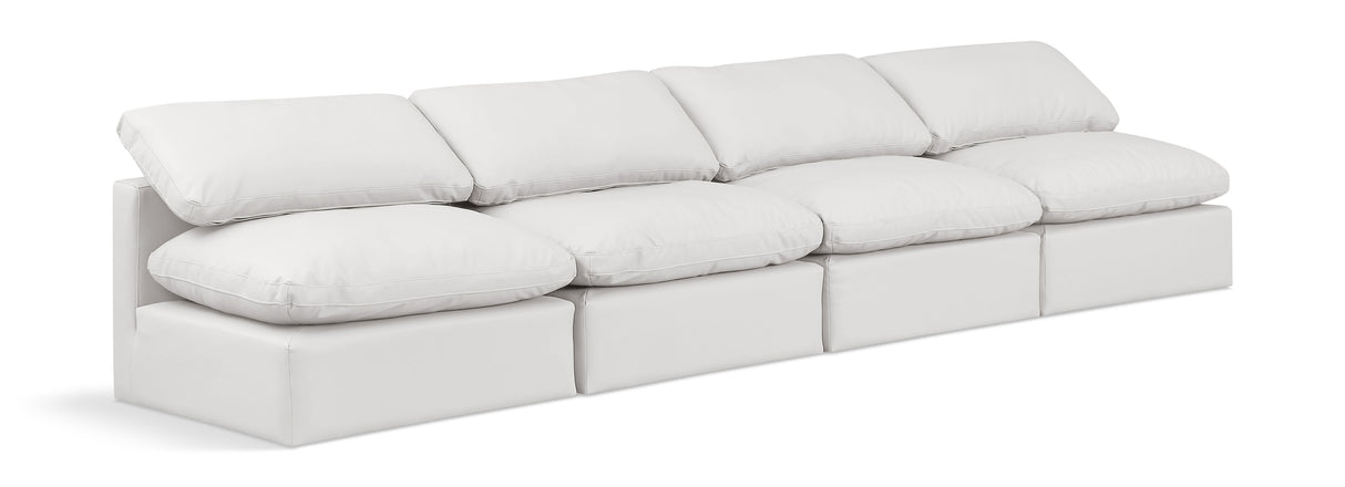 Indulge - Faux Leather 4 Seat Modular Armless Sofa