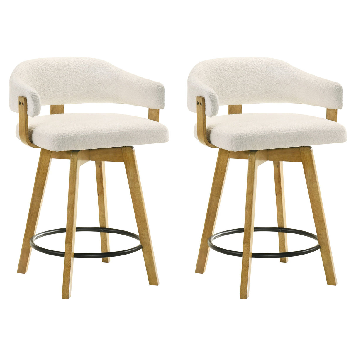 Callah - Contemporary Natural Wood Counter Height Kitchen Bar Stool