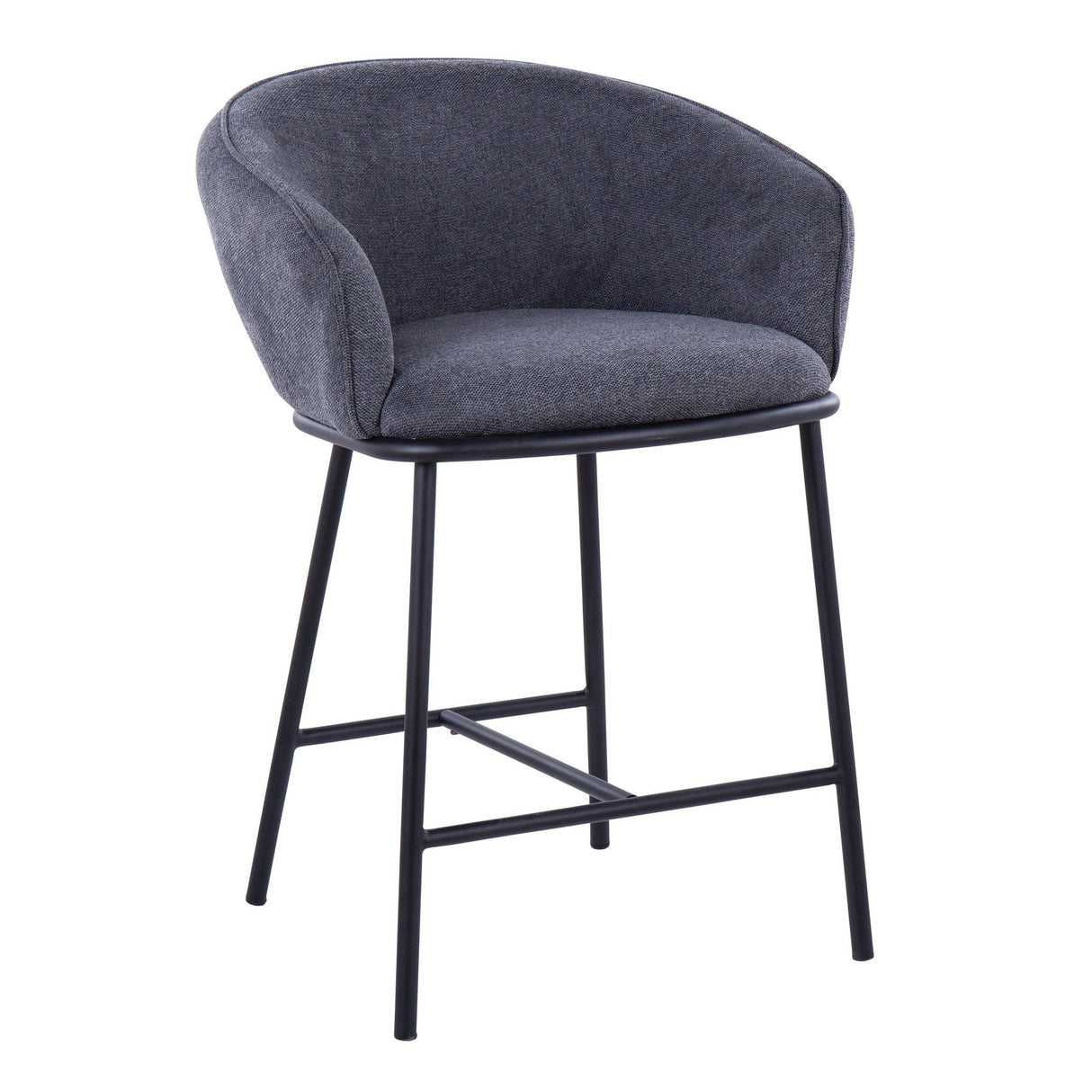 Ashland - Contemporary Counter Stool (Set of 2) - Black Steel Frame