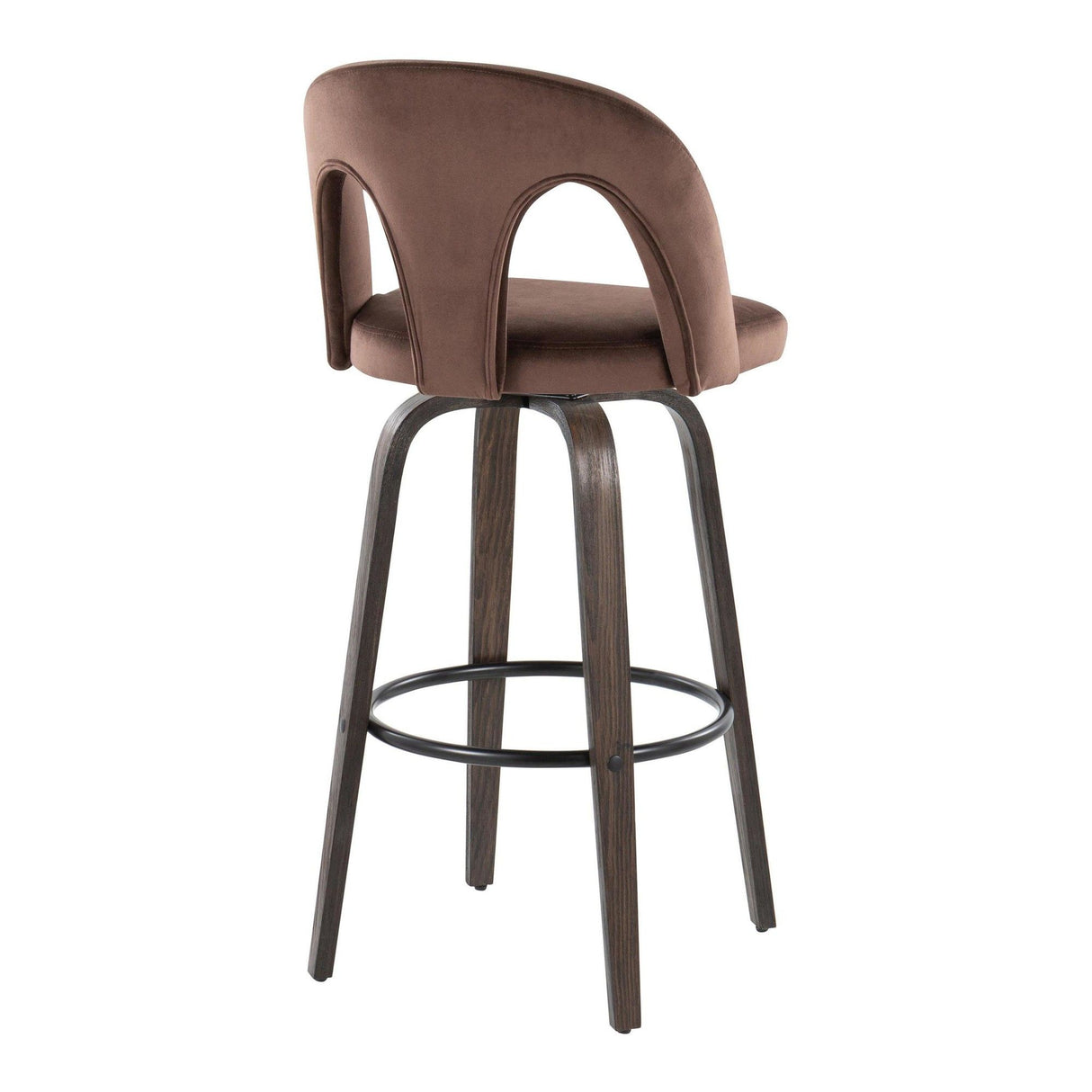 Ava - Upholstered Fixed-Height Barstool (Set of 2) - Walnut Glazed Wood Base