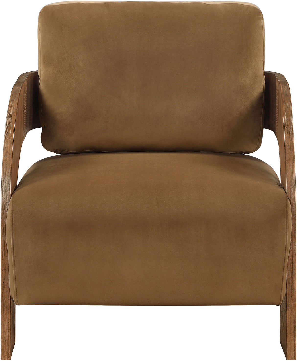 Cedra - Velvet Performance Fabric Upholstered Accent Chair - Brown Frame