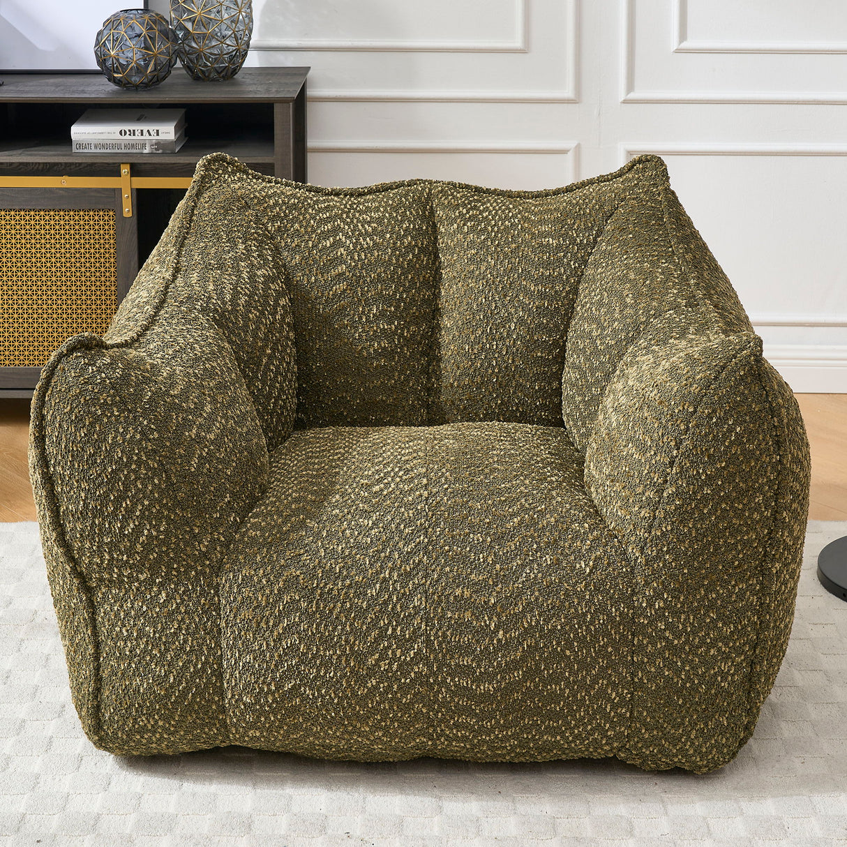 Comfortable Chenille Sofa Chairs With Highly Resilient Foam For Living Rooms And Bedrooms