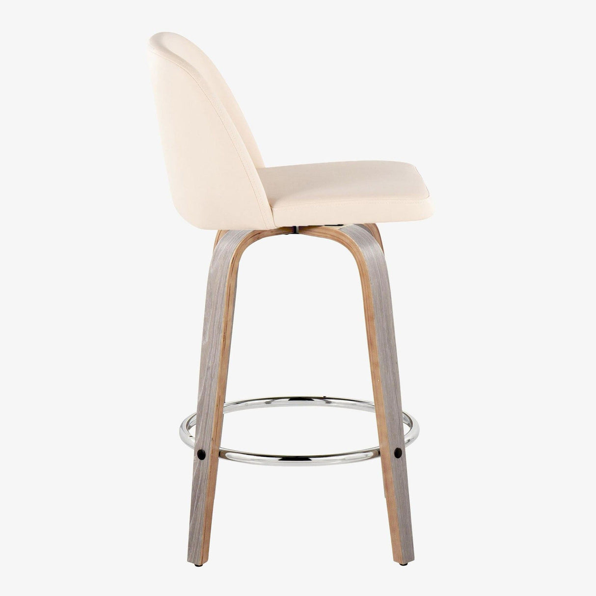 Toriano - 26" Fixed-Height Counter Stool (Set of 2) - Cream And Light Gray