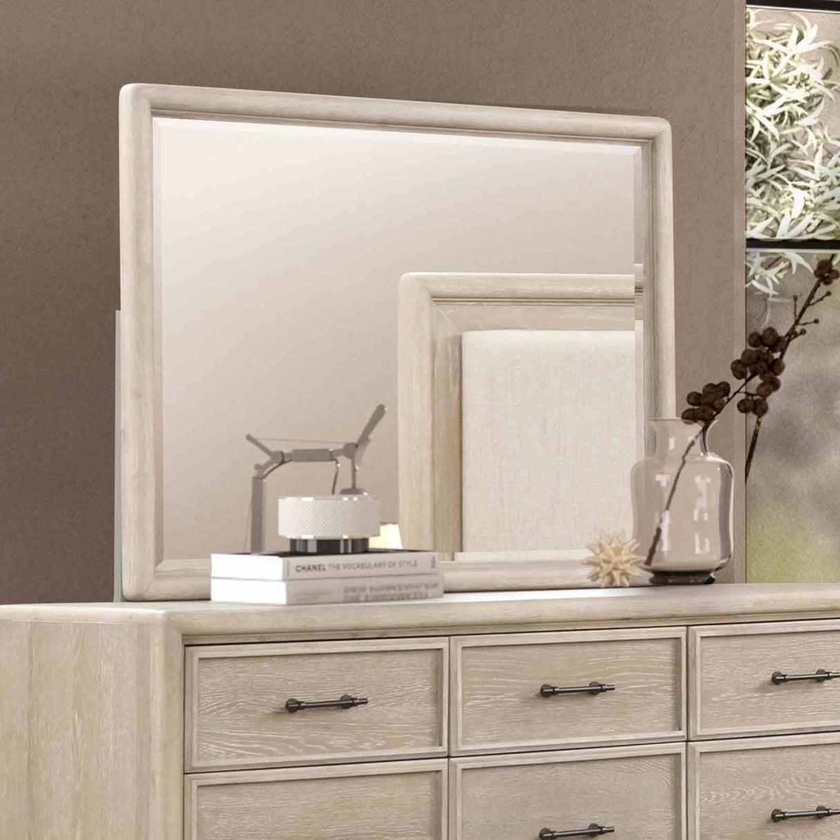 8 Drawers Dresser With Mirror, Bedroom Furniture - Oak