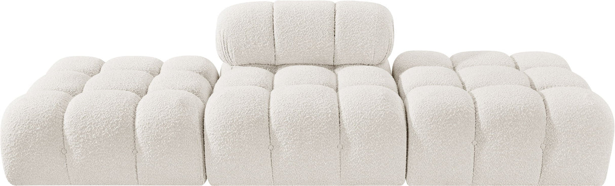 Ames - 3 Piece Boucle Upholstered Modular Sofa With 2 Backless Seats