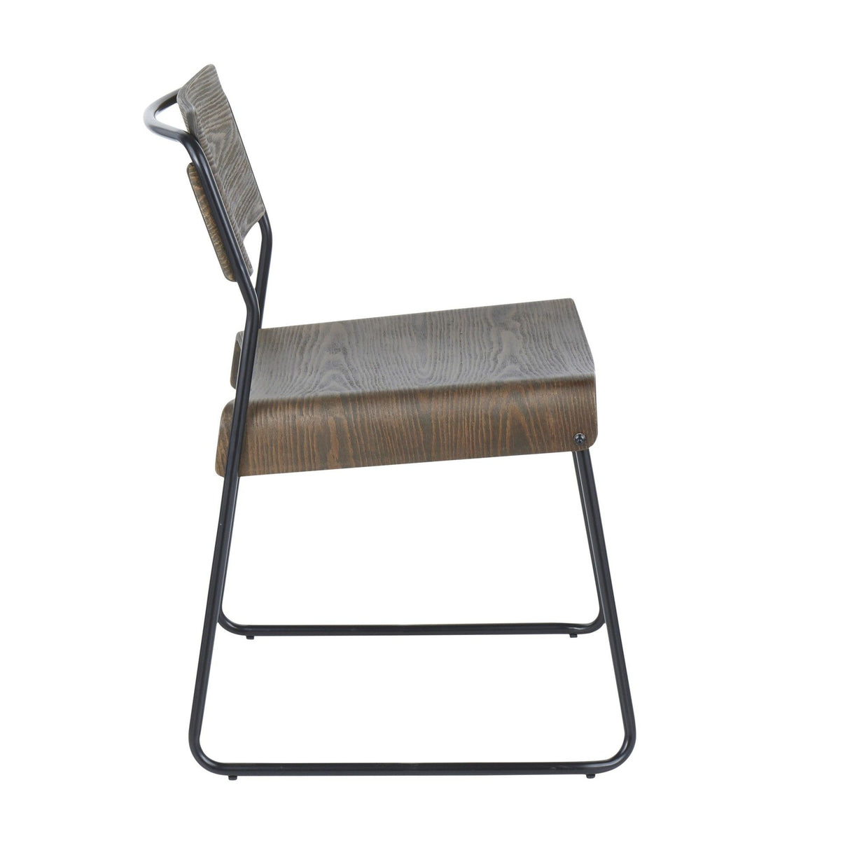 Dali - Chair - Black Metal And Espresso Wood (Set of 2)