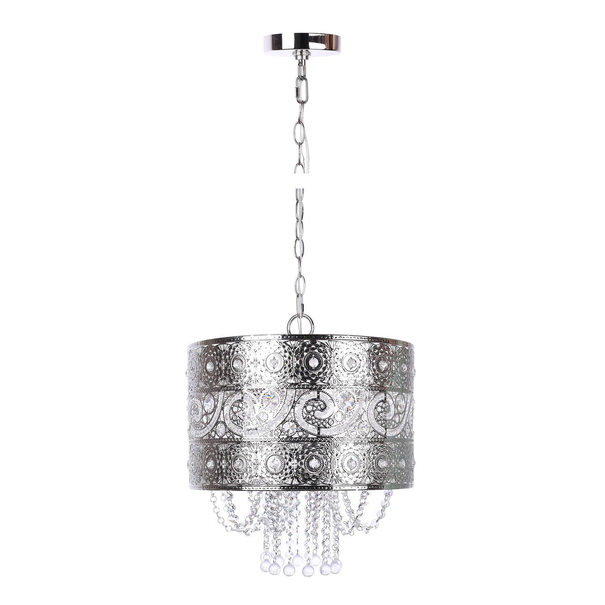 Tangier - Metal Pendant Lamp - Polished Nickel, Clear Crystal