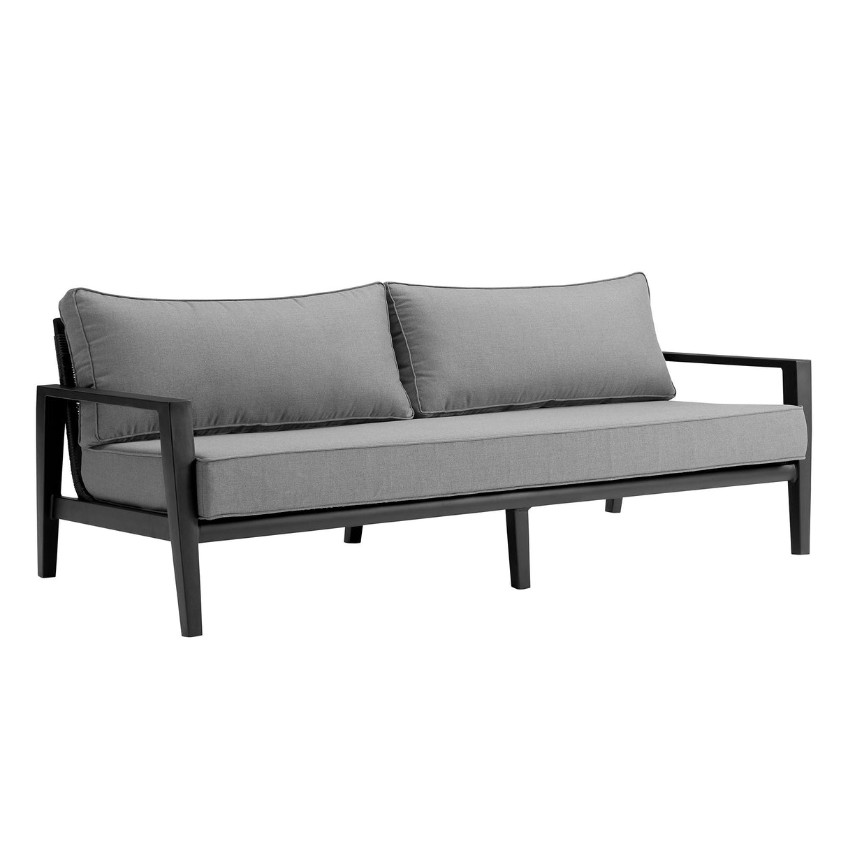 Cayman - Aluminum Outdoor Sofa - Black / Dark Gray