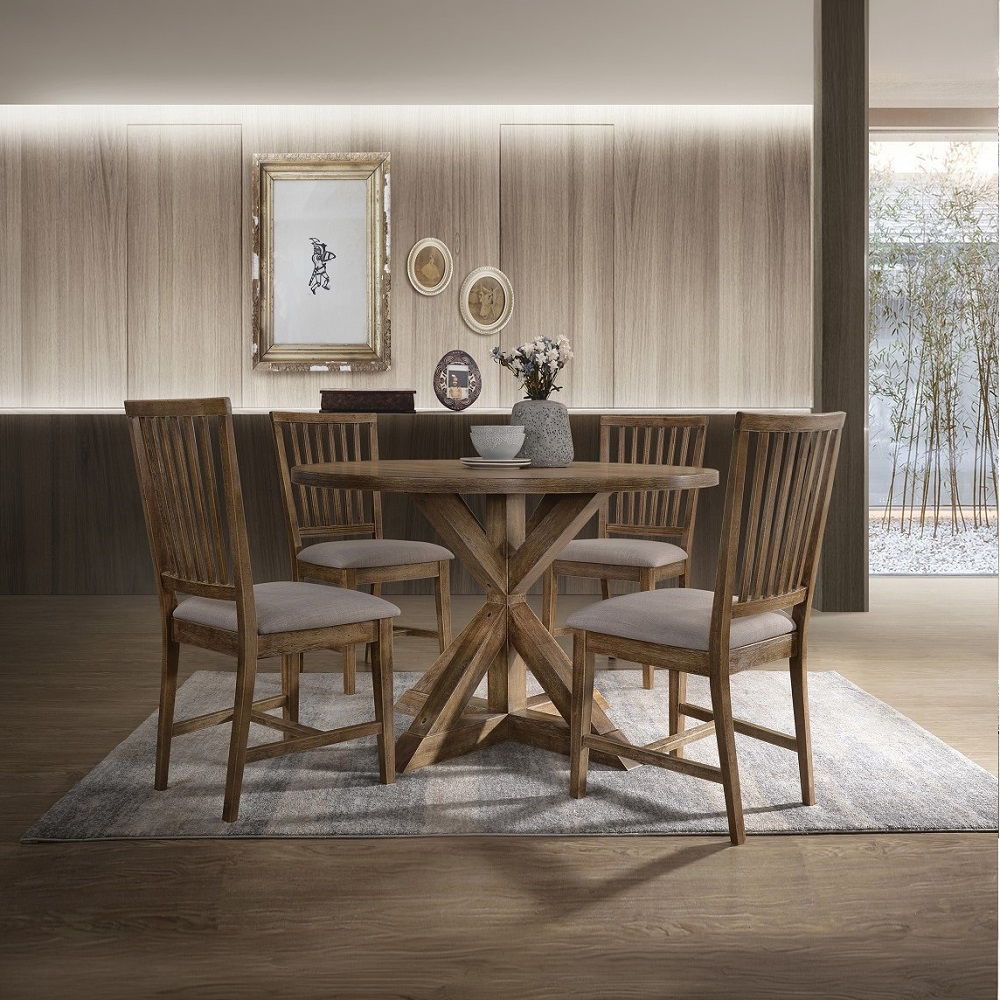 Wallace II - Dining Table - Weathered Oak