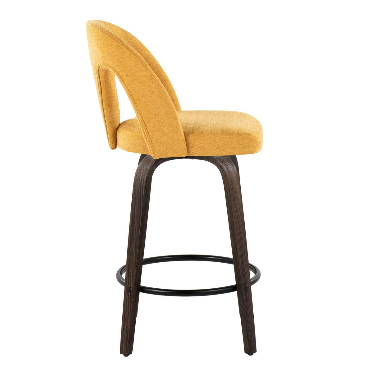 Ava - Upholstered Fixed-Height Barstool (Set of 2) - Walnut Glazed Wood Base