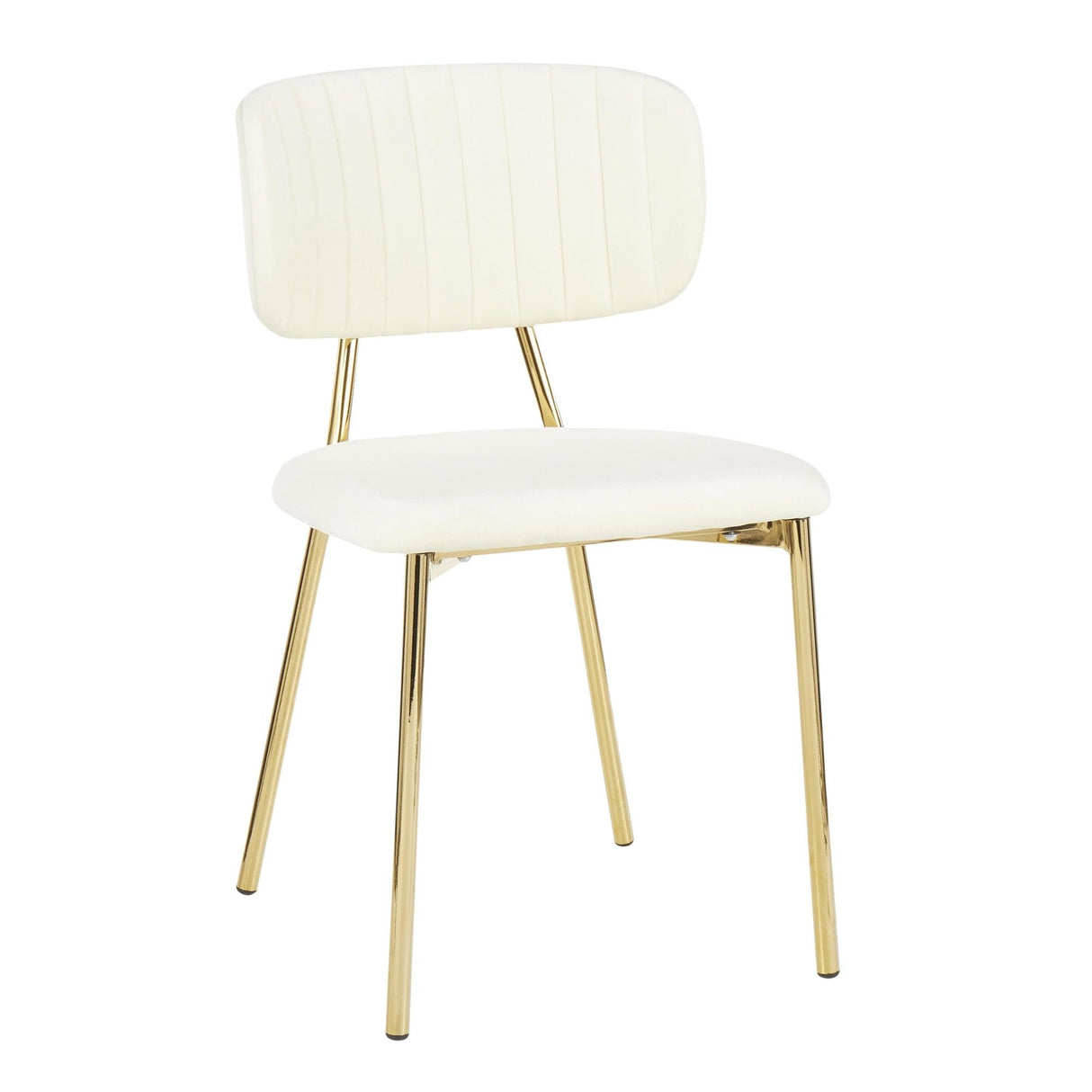 Bouton - Contemporary/Glam Chair (Set of 2) - Gold Metal Legs