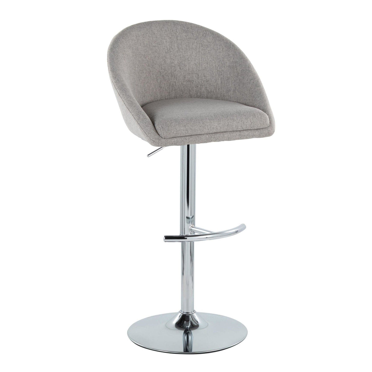 Matisse - Highback Adjustable Barstool With Rounded T Footrest (Set of 2) - Chrome Metal