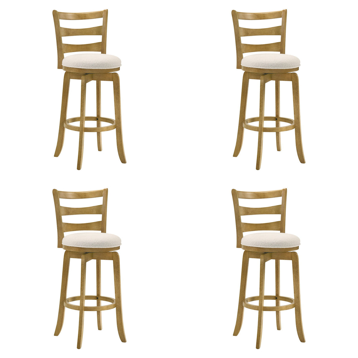 Melindra - Modern Farmhouse Swivel Wood Bar Height Kitchen Bar Stool