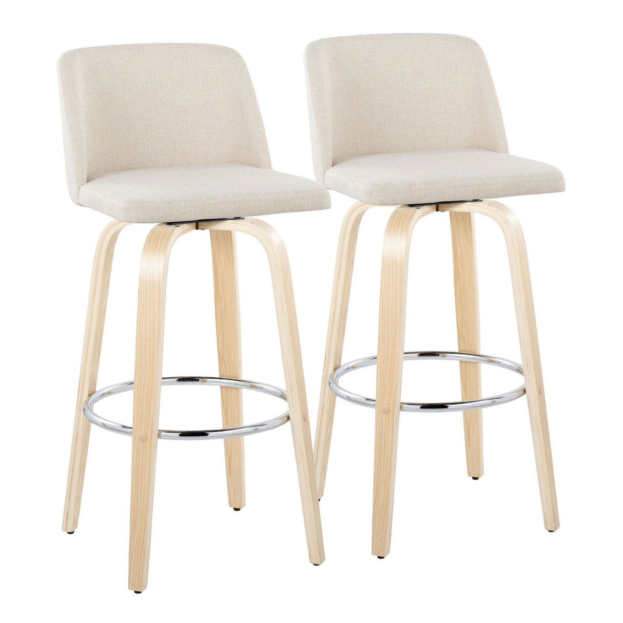 Toriano - 30" Fixed-Height Barstool (Set of 2) - Cream Noize